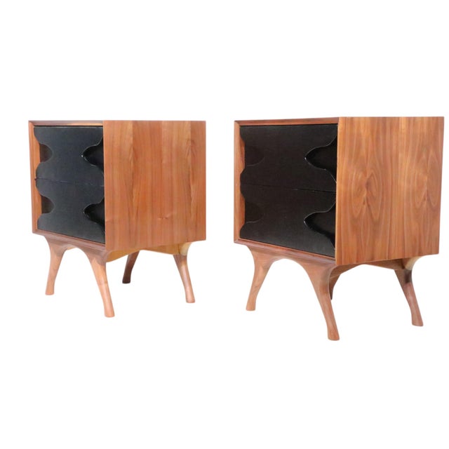 1950's Pair of Nightstands Newly Refinished For Sale In New York - Image 6 of 17