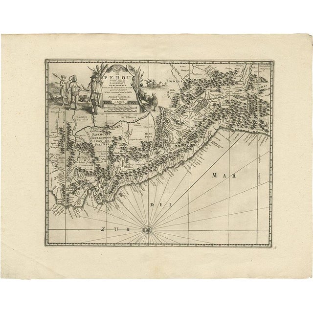 Antique Map of Peru by Van Der Aa, 1720 For Sale - Image 5 of 5