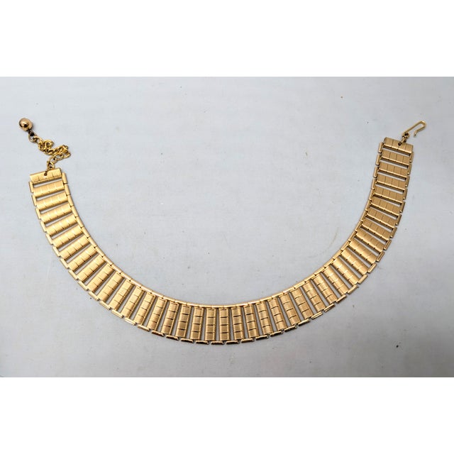 Metal Vintage 1970s Signed Napier Goldtone Collar Necklace For Sale - Image 7 of 10
