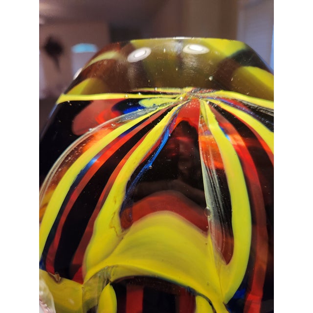 Abstract Monumental 10lb Vintage Murano "Macchie" Sommerso Art Glass Vase –a.v.e.m. Style For Sale - Image 3 of 6