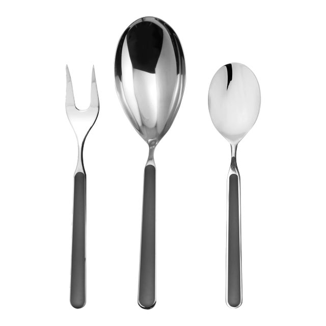 Mepra Fantasia Black Resin & Stainless Steel Serving Set- 3 Pieces For Sale