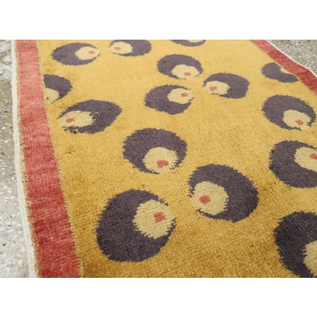 Art Deco Galerie Shabab Collection Mid-20th Century Turkish Art Deco Throw Rug For Sale - Image 3 of 7