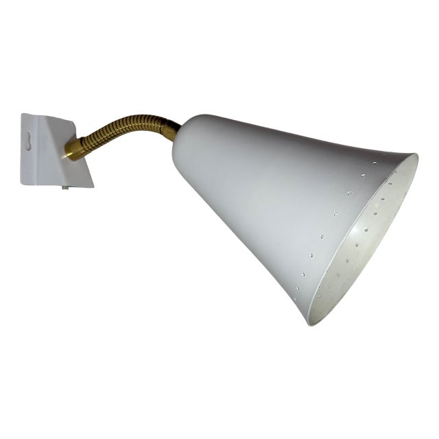 Scandinavian Wall Lamp 8826 in Brass and Steel from Böhlmarks, Sweden, 1940s For Sale