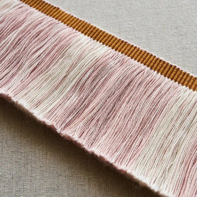 Schumacher Sample - Schumacher x Stephanie Seal Brown Calcada Fringe Trim in Rose Quartz For Sale - Image 4 of 4