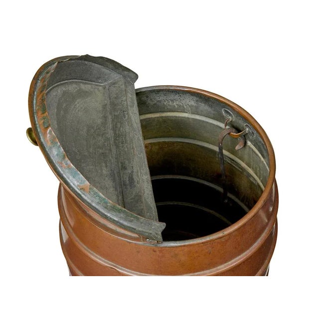 Metal 19th Century Copper and Brass Water Barrel, 1870s For Sale - Image 7 of 9
