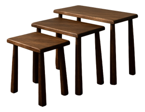 Vintage Oak Nesting Tables, 1970s, Set of 3