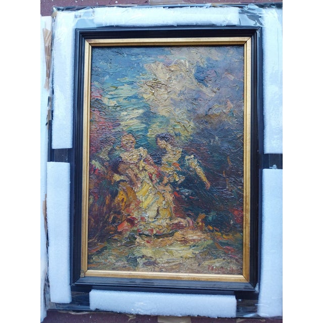 Adolphe Monticelli (1824–1886), Signed Oil on Canvas, Three Ladies in a Park & Expert Certificate For Sale - Image 7 of 12