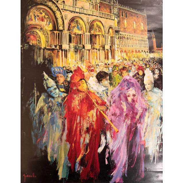 Mario Gianello - Carnevale Di Venezia, Color Poster, Circa 1980s For Sale - Image 4 of 5