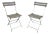 Zanotta, Grey Leather and White Lacquered Metal Folding Chairs, Italian - A Pair For Sale