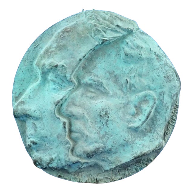 19th Century Bronze Plaque Sculpture Depicting Giuseppe Mazzini from Cesare Boneschi, Massari Foundry, 1895 For Sale