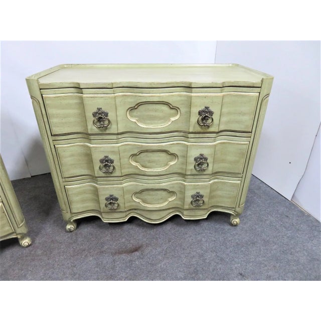 Louis XV Green & Cream Commodes - a Pair For Sale In Philadelphia - Image 6 of 10
