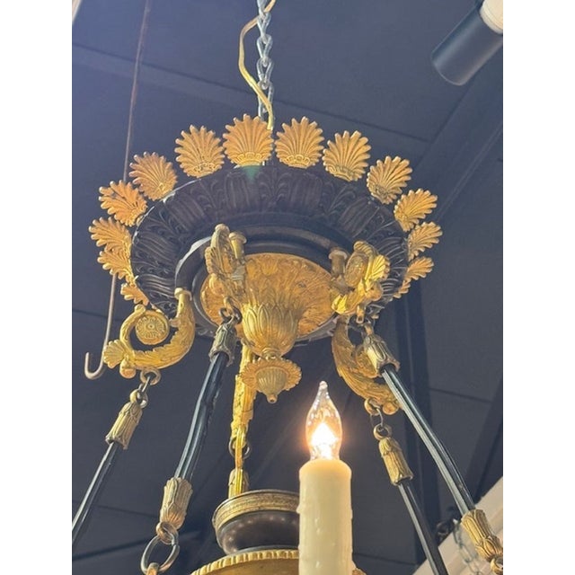 19th Century French Large Scale Bronze Empire Style Chandelier With 16 Lights For Sale - Image 4 of 8