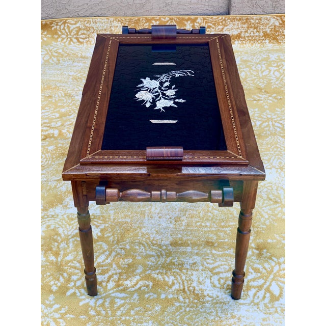 Antique Butlers Table With Lift Away Glass Serving Tray Chairish