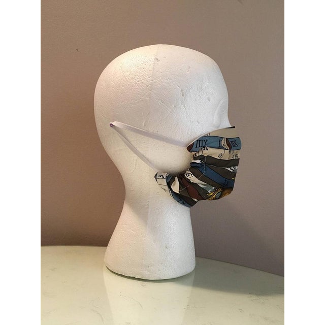 1960s Hermes Vintage Handmade Dies et Hore Astrologie Silk Scarf Surgical Face Mask For Sale - Image 5 of 6