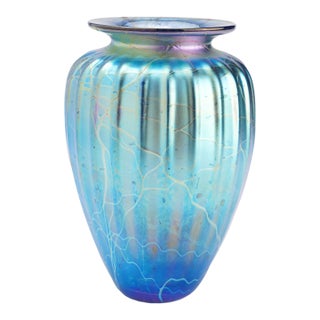 Mayauel Ward Iridescent Blown Glass Vase, 2015 For Sale