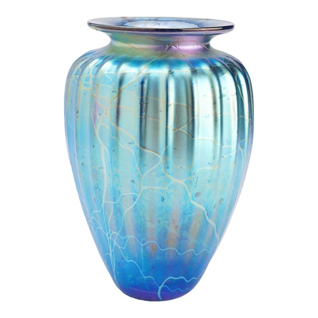 Mayauel Ward Iridescent Blown Glass Vase, 2015 For Sale