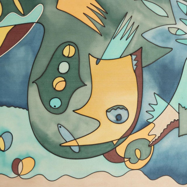 Contemporary Maria Mesch, Abstract Composition, Oil Painting on Canvas For Sale - Image 3 of 11