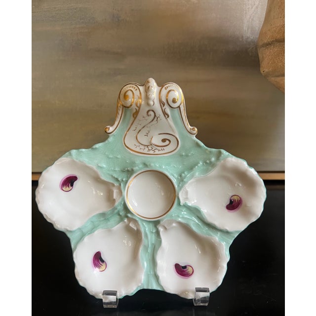 Haviland & Co. Limoge Oyster Plate for Haviland Co. For Sale - Image 4 of 12