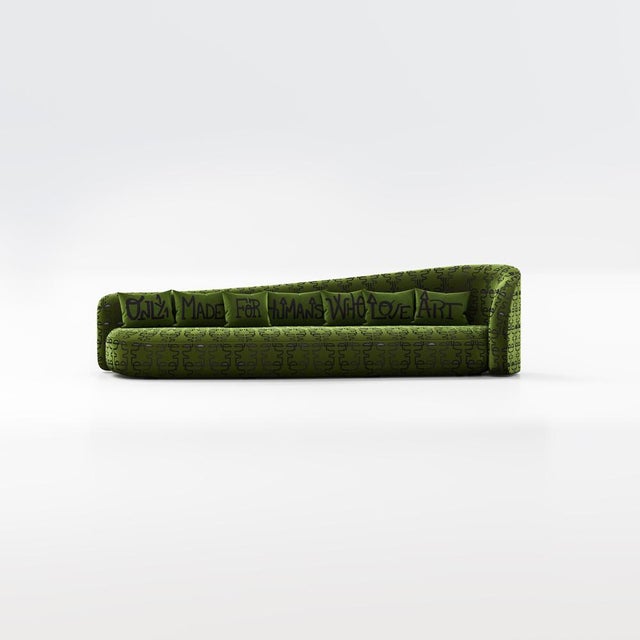 Amelia daybed by jérôme bugara limited edition of 25 pieces. Dimensions: d 105,8 x w 335,2 x h 90,2 cm. Sh: 46 cm....