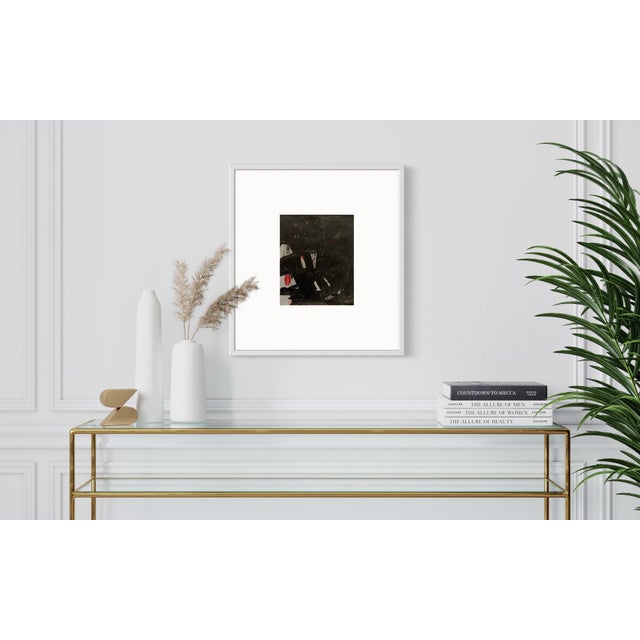 A classic example of traditional abstract expressionist painting by mid career artist Ben Junta. Sold Unframed