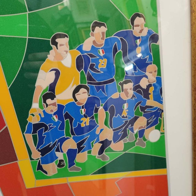 Descrizione Articolo: Ugo Nespolo Partita a calcio 70x100 cm This piece is attributed to the mentioned designer/maker. It...