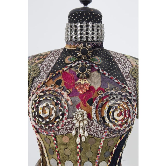 Contemporary Susanna Hardage, Mannequin with Textile Assemblage, Coins and Costume Jewellery, 1980s, Mixed Media Sculpture For Sale - Image 3 of 16