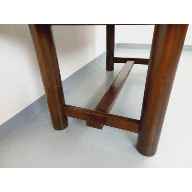 Tan Brutalist Rectangular Dining Table in Dark Pine by Georges Robert, 1950s-1960s For Sale - Image 8 of 18