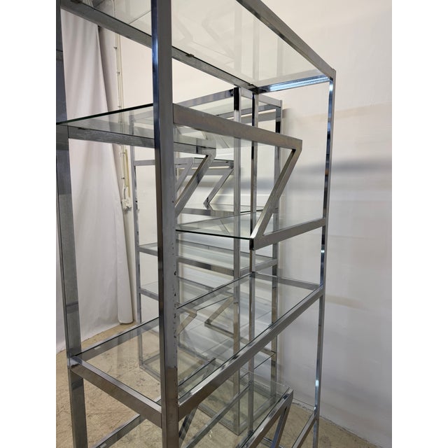 Design Institute America Chrome and Glass Etageres / Bookcases, 1970s - A Pair For Sale - Image 14 of 14