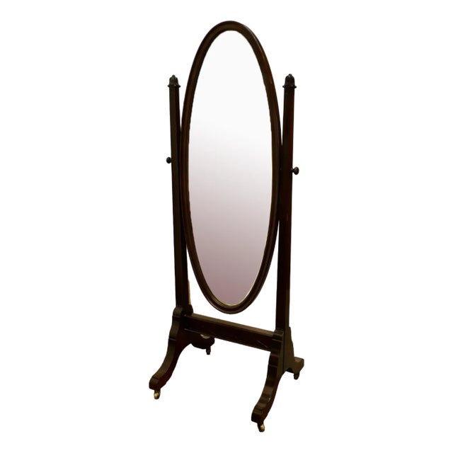 Large French Oval Cheval Dressing Mirror For Sale