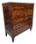 American Classical Bookmatched Crotch Black Walnut Chest of Drawers With Turned Bun Feet, Circa 1845 For Sale