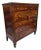 Antique American Classical Bookmatched Crotch Black Walnut Chest of Drawers With Turned Bun Feet, Circa 1845 For Sale