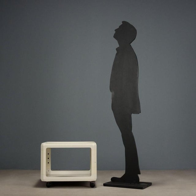 Double-top table, plastic material. This piece is attributed to the mentioned designer/maker. It has no attribution mark...