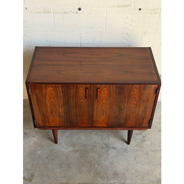 Rosewood Sideboard Credenza Storage Unit With Hinged Doors Denmark Mid-Century Modern 1960s For Sale - Image 4 of 10