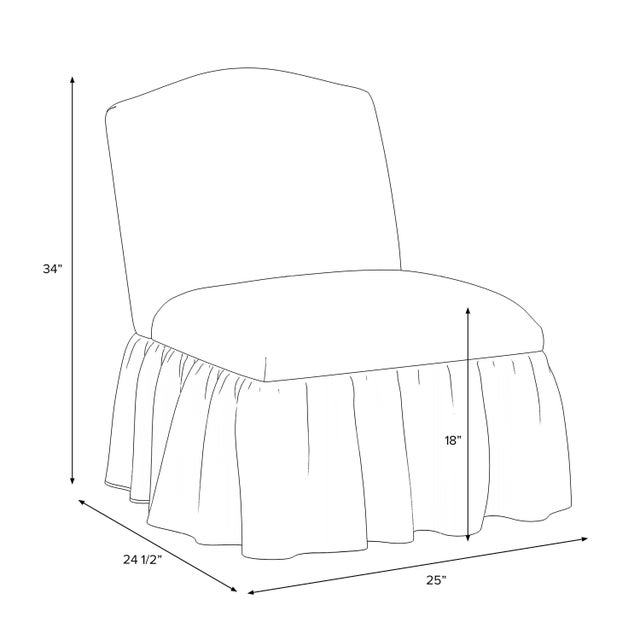 Transitional Spritely Home Ashburn Ruffle Slipper Chair in Xl Canopy Stripe Multi For Sale - Image 3 of 6