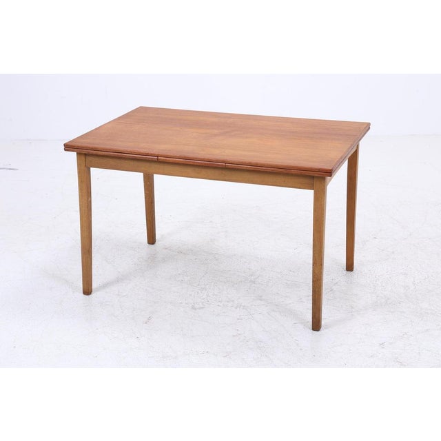 Vintage Teak Dining Table with Two Extension Leaves, 1960s For Sale - Image 4 of 14