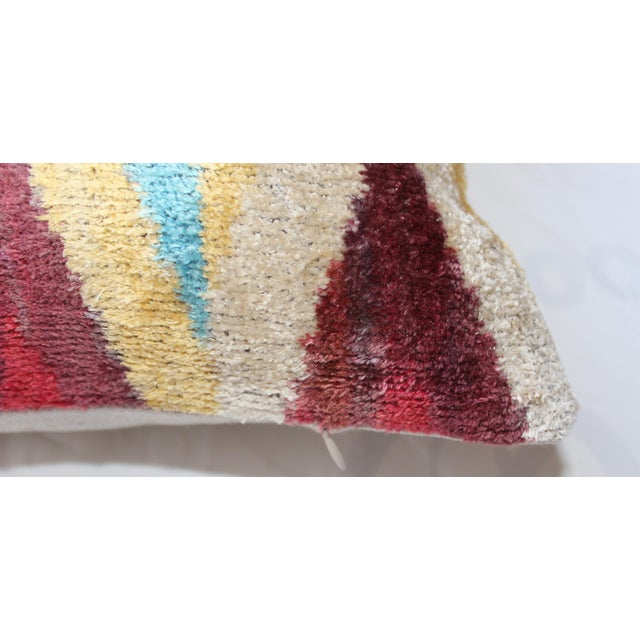 Textile Contemporary Bohemian Multi Color Hand Knotted Pillow For Sale - Image 7 of 9