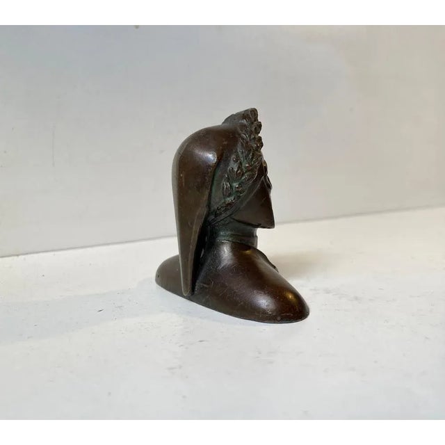 Small 19th Century Dante Alighieri Bronze Bust For Sale - Image 5 of 12