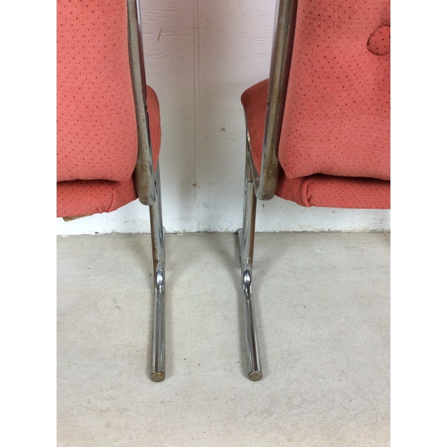 Set of 5 Vintage Upholstered Dining Chairs With Chrome Cantilever Base For Sale - Image 18 of 18