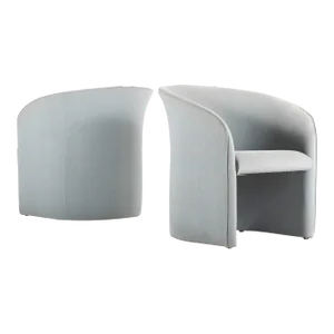 Grey Barrel Chairs in the Manner of Milo Baughman, USA, circa 1980's - A Pair