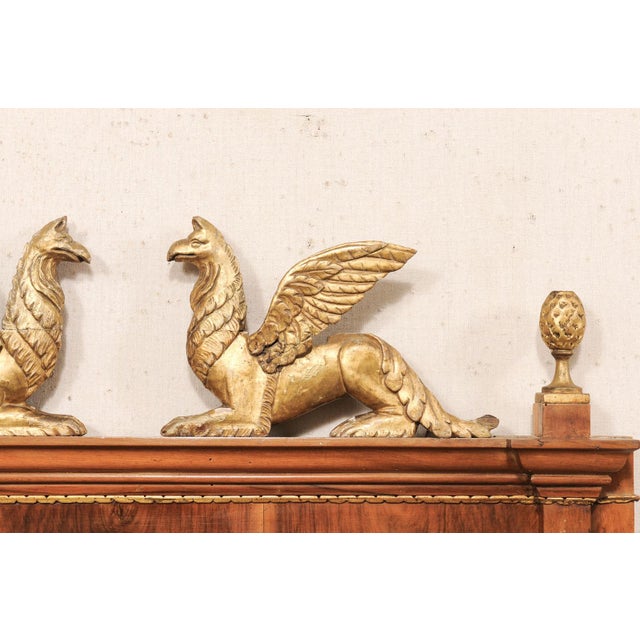 Early 19th Century French Heavily Antiqued Mirror W/Griffins For Sale - Image 9 of 12