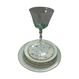 Vintage Mismatched Dinner Setting - Set of 5