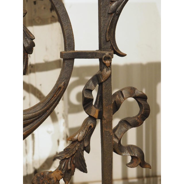 French Antique Cast Iron Parisian Balcony Gate Console With Shellstone Top, Circa 1900 For Sale - Image 3 of 17