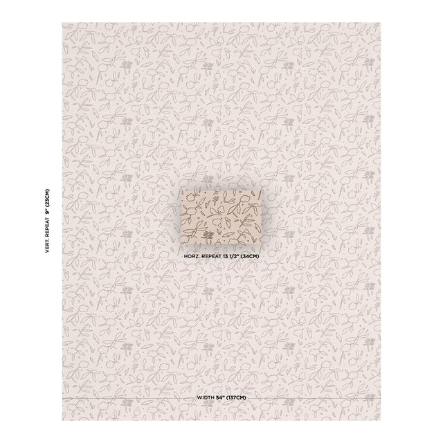 SAMPLE - Schumacher X Caroline Z Hurley Jungle Vine Fabric In Oat For Sale