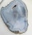 Blue-Grey Agate geode slab, cut and polished in a fine manner. A thick cut allows a shallow oval bowl to be formed off-...