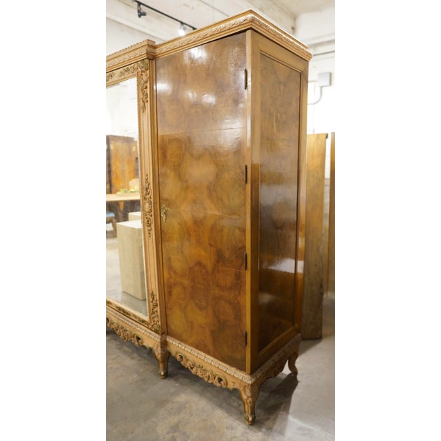 Antique French Rococo Revival Triple Wardrobe Armoire For Sale - Image 14 of 14
