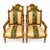 Set of four Louis XVI style armchairs/fauteuils, in solid carved and gilded wood, very heavy. Structures profusely...
