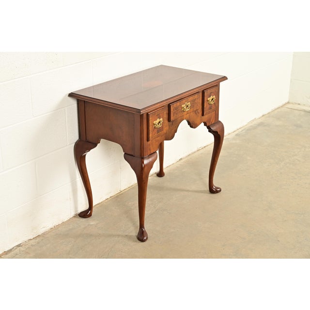 Councill Furniture Councill Furniture Queen Anne Inlaid Mahogany Lowboy Dresser or Console Table For Sale - Image 4 of 16