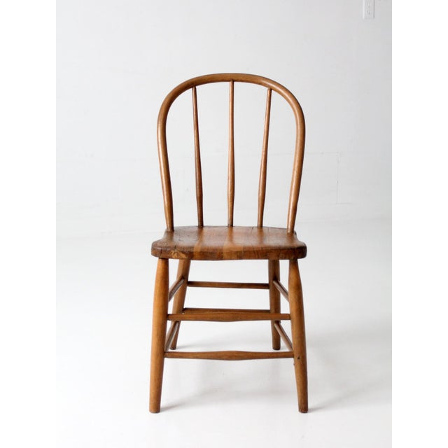 Farmhouse Vintage Windsor Style Spindle Back Chair For Sale - Image 3 of 13