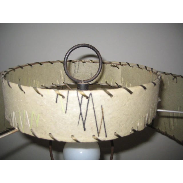 Mid Century Brass Metal Two Original Shade Table Lamp For Sale - Image 9 of 12