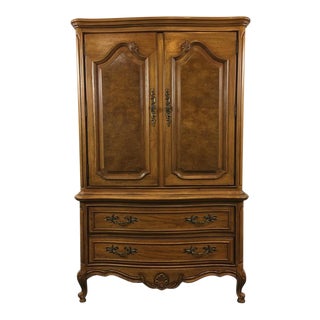 Vintage Thomasville French Provincial Style Carved Wood 'French Court' 2-Door Chest For Sale